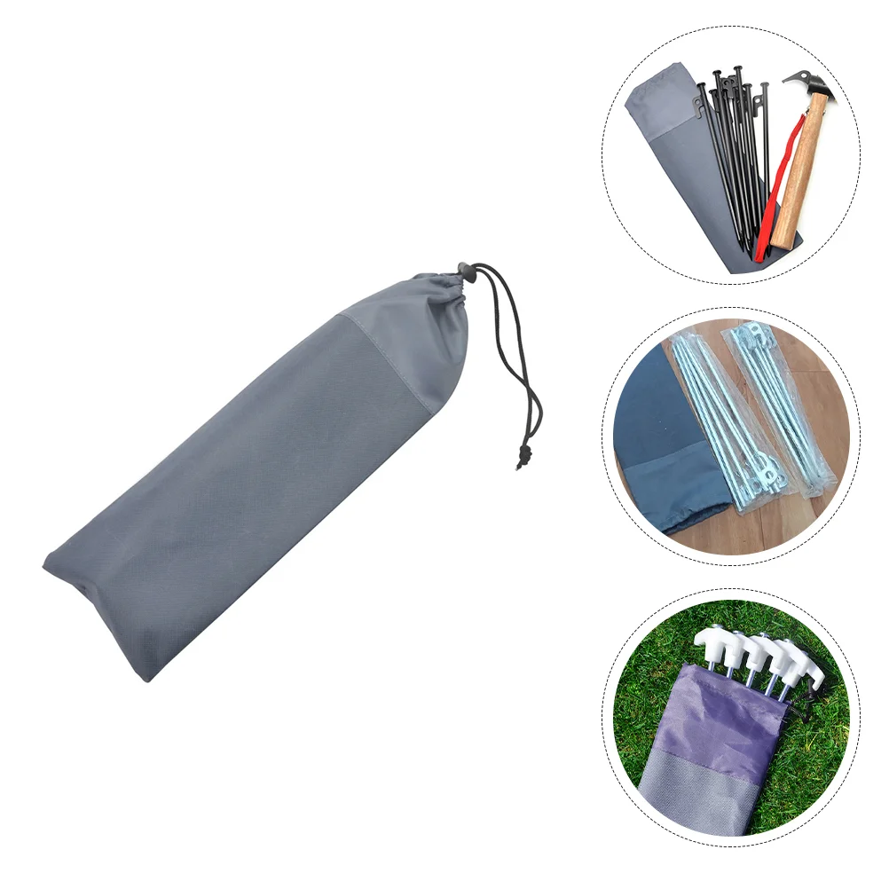 

4pcs Camping Screws Nails Drill Bit Bag Wind Rope Tent Nail Storage Pouch