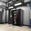 Upgraded Wide & Deep Garage Storage Cabinet, Metal Storage Cabinet w/Pegboards, Wheels, Locking Doors and Adjustable Shelves 2