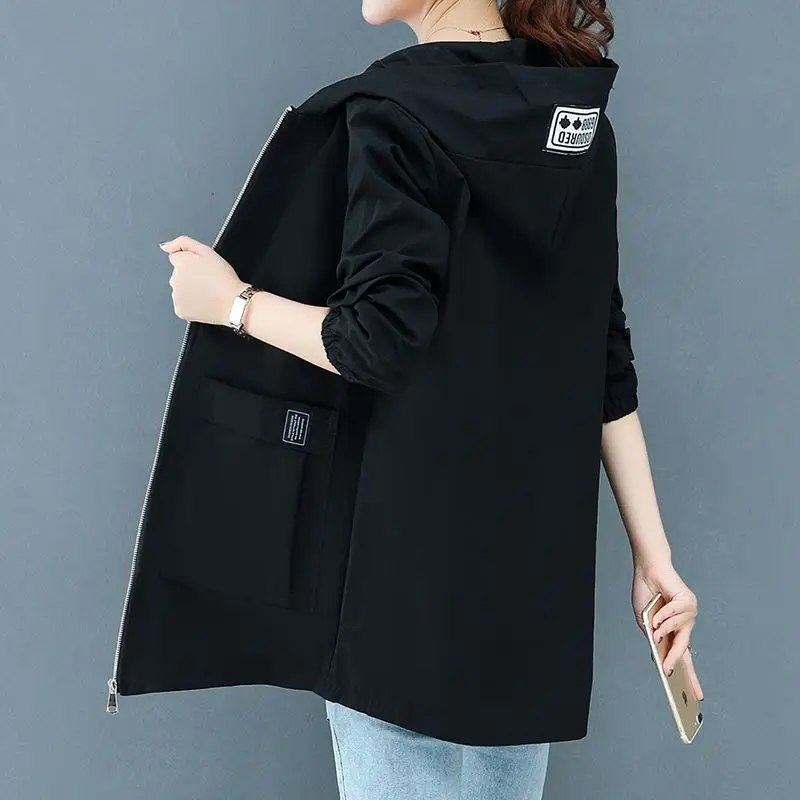 2023 Autumn and Winter Women's Hooded Button Zipper Pockets Loose Cardigan Fashion Casual Elegant Commuter Long Sleeve Tops