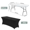 1Pc Spandex Table Cover for 6FT/4FT Table Universal Fitted Stretch Tablecloth for Party, Banquet, Wedding and Events 3