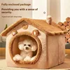 All Season Dog House Style Bed - Removable Washable Pet Bed for Small Dogs Teddy Winter Warm Cat Dog House 4