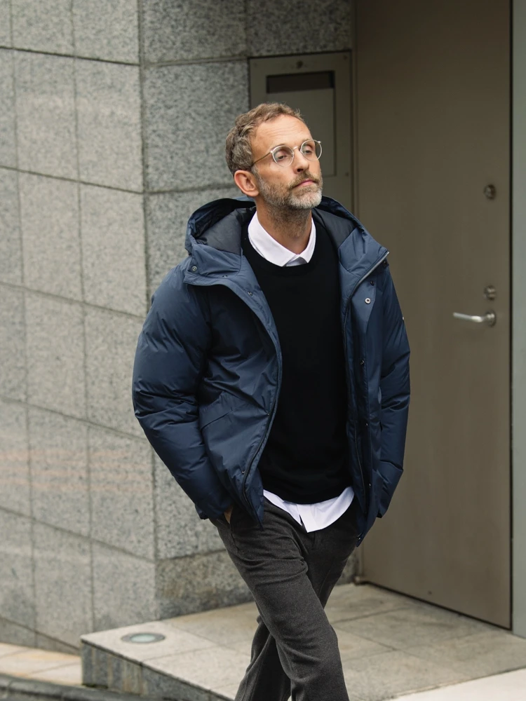 

Acr series men's winter thickened business casual skirt goose down hooded down jacket
