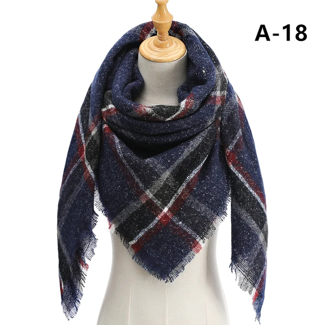 2021 new Cashmere Scarf For Women Plaid Knitted Triangle Pashmina Winter Warm Shawl Wraps Bufanda Female Soft Neck Echarpe UA-18