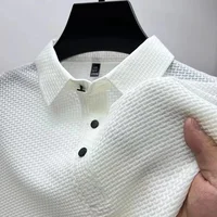 Polo décontracté à manches courtes pour hommes, chemise d'affaires, haut polyvalent, respirant, confortable, été, document solide, Sophia Flower, mode, nouveau 6