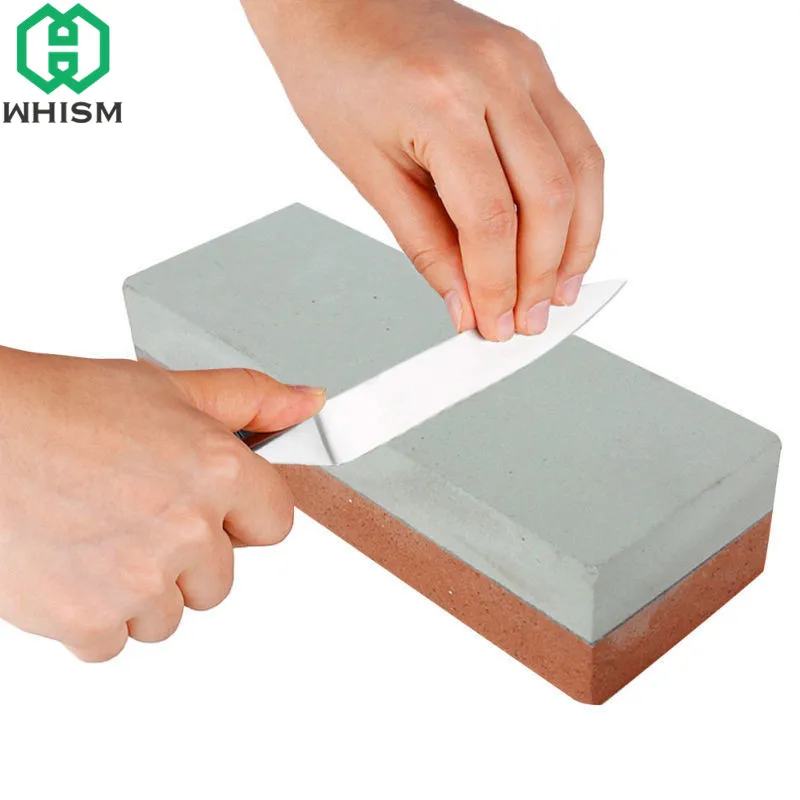 WHISM-Mini Professional Sharpening Stone, Dual Double-side Knives Sharpener Wetstone Water Stone Kitchen Tool 400 Grit 1500 Grit