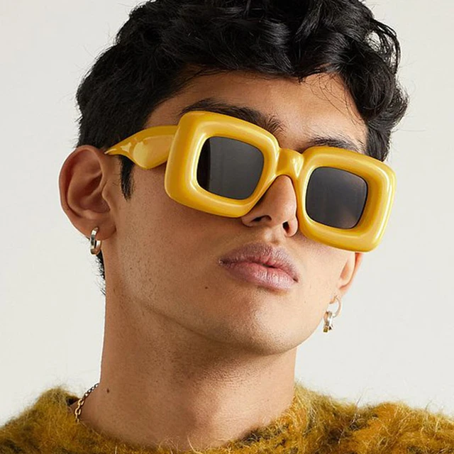 Buy MEHJ Retro Square Sunglasses Yellow For Men & Women Online