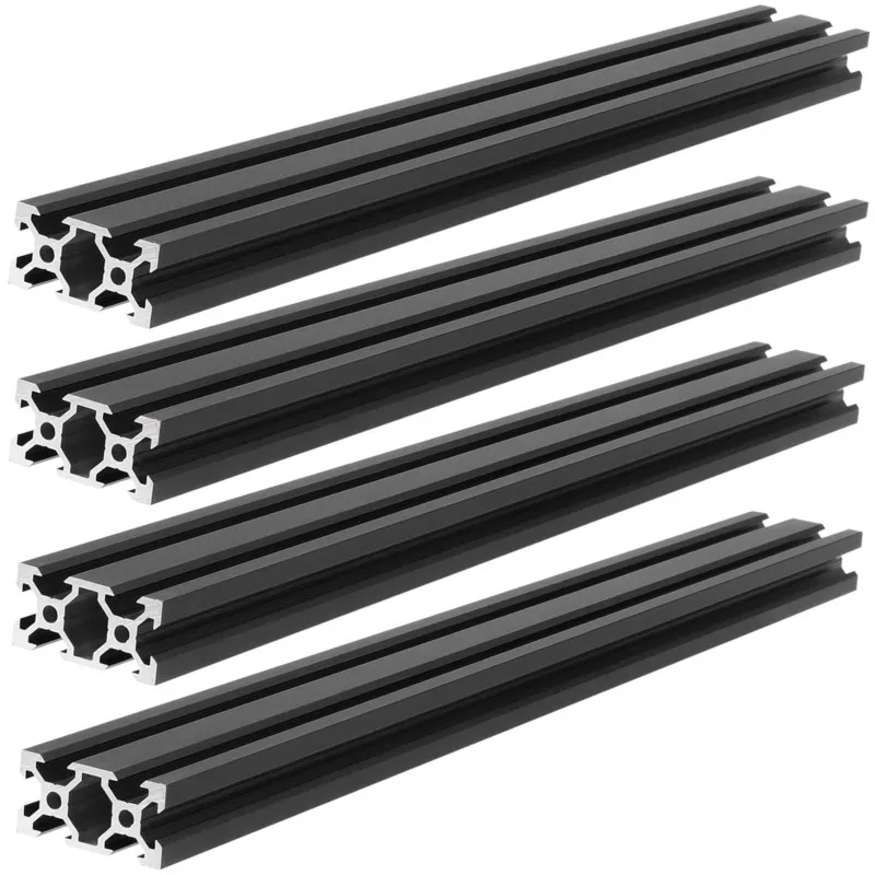 Perfil Industrial da Liga de Alumínio do Padrão Europeu V-slot Preto Cnc da Impressora 3d Trilho Linear Faça Você Mesmo Comprimento 11000 mm Peças Pelo Lote 2040