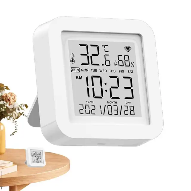 Szobás Hőmérő Vezeték Nélküli Intelligens Riasztással Mini Lcd Digitális Kijelző Páratartalom Monitor Adattárolással A Hálószobához