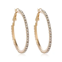 Exquisite Full Rhinestone Hoop Earrings for Women Fashion Simple Circle Round Earring Wedding Party Jewelry Accessories Gifts - Image 6