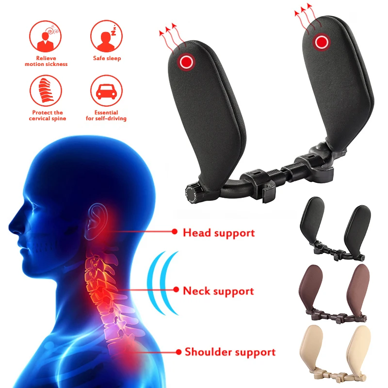 

Degree Adjustable Car Headrest Pillow U-Shaped Car Seat Pillow for Kids Adults Car Travel Sleeping Head Neck Body Support