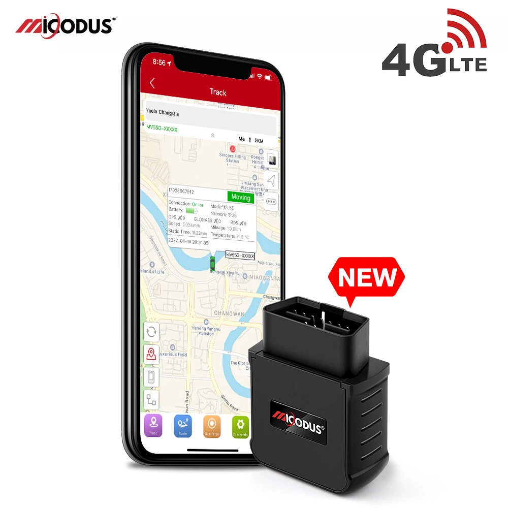 2022 MiCODUS OBD GPS-трекер 4G MV55G 9-50V сигнал включения/выключения двигателя GPS