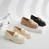 2022 New Lefort Shoes Spring Autumn British Style Vintage Small Gold Buckle Round Toe PVC Thick Bottom Lefort Shoes 1