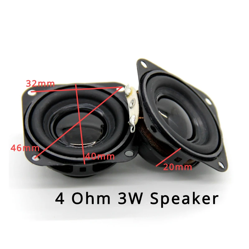SOTAMIA 2Pcs 1.5 Inch 40MM Mini Speaker 4 Ohm 5W 3W Audio Bass Speaker Multimedia Home Theater Loudspeaker for Power Amplifiers 5