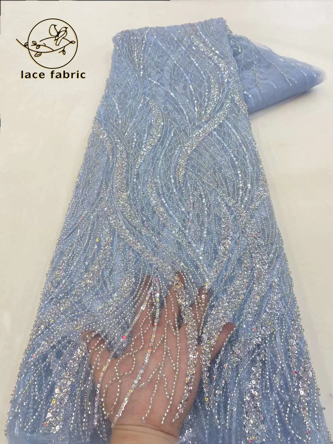 High Quality Fashion African Sequins Tulle Embroidered Groom Lace Fabric Beaded Sequins Lace Fabric For Nigerian Wedding Dress pgc african lace fabric embroidered nigerian handmade beaded lace fabric 2023 high quality tulle lace for wedding dress