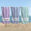 Striped Personalized Beach Towels, Custom Pool Towels for Kids/Adults, Bachelorette Gift, Wedding Gift, Girls Trip 2