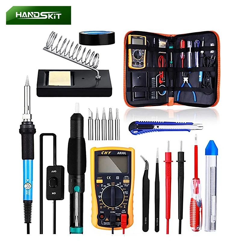 

Паяльник HANDSKIT с регулируемой температурой, 220 В, 60 Вт, ЖК-дисплей