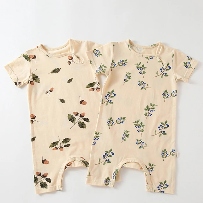 Baby Bodysuits medium Korean Style Infant Baby Boys Girls Jumpsuit cotton  Short sleeve  printing Toddler Baby Boys Girl Romper Baby Girls Clothes coloured baby bodysuits