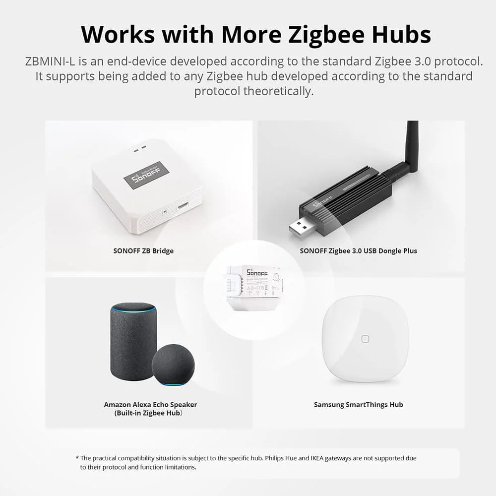 SONOFF ZBMINI-L No Neutral Wire Required Zigbee 3.0 Smart Switch Smart Sensor Work With Alexa Google Home Alice SmartThings