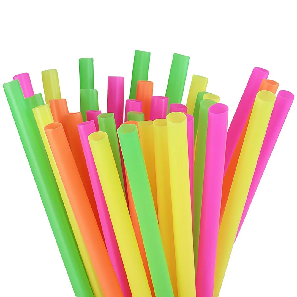 Description Picture 4 of item100pcs Long Drinking Straws Colorful Plastic Wide Straw Milk Tea Juice Cocktail Drink Straw Birthday Party Kitchen Accessories