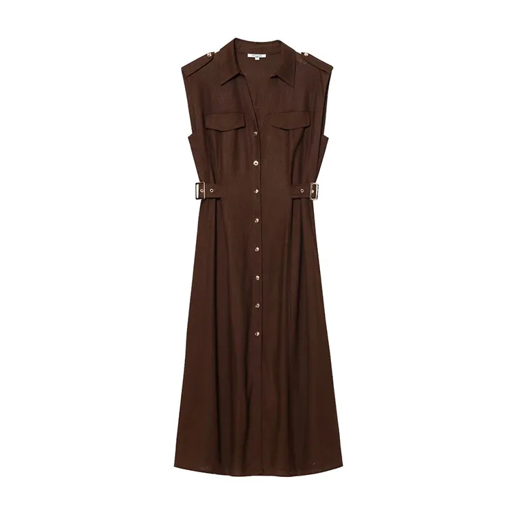 Pleated Belted Dress Detail