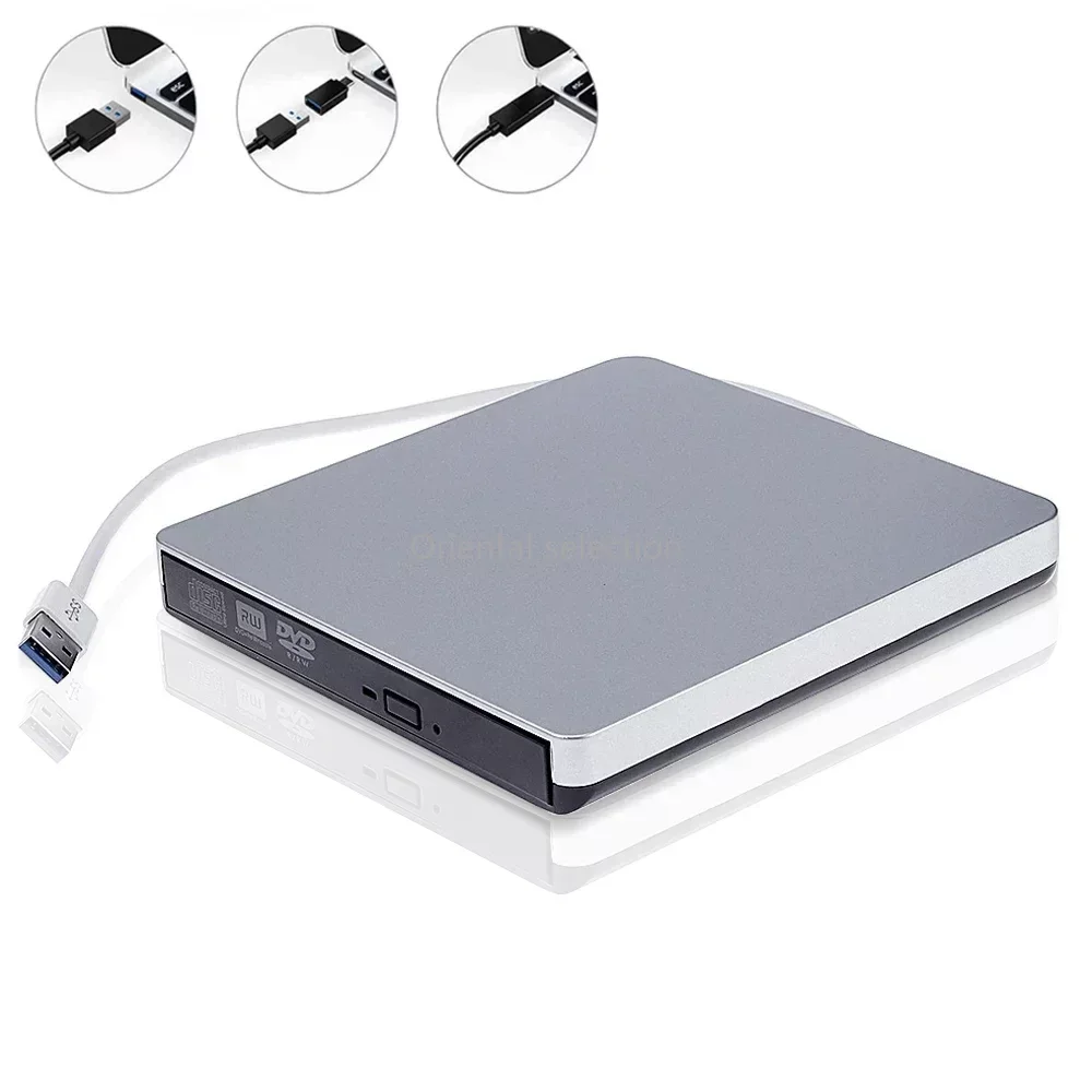 Home Office Laptop DVD Burner Slim External DVD RW Drive Burner USB3.0 Card Reader Player Optical Drive