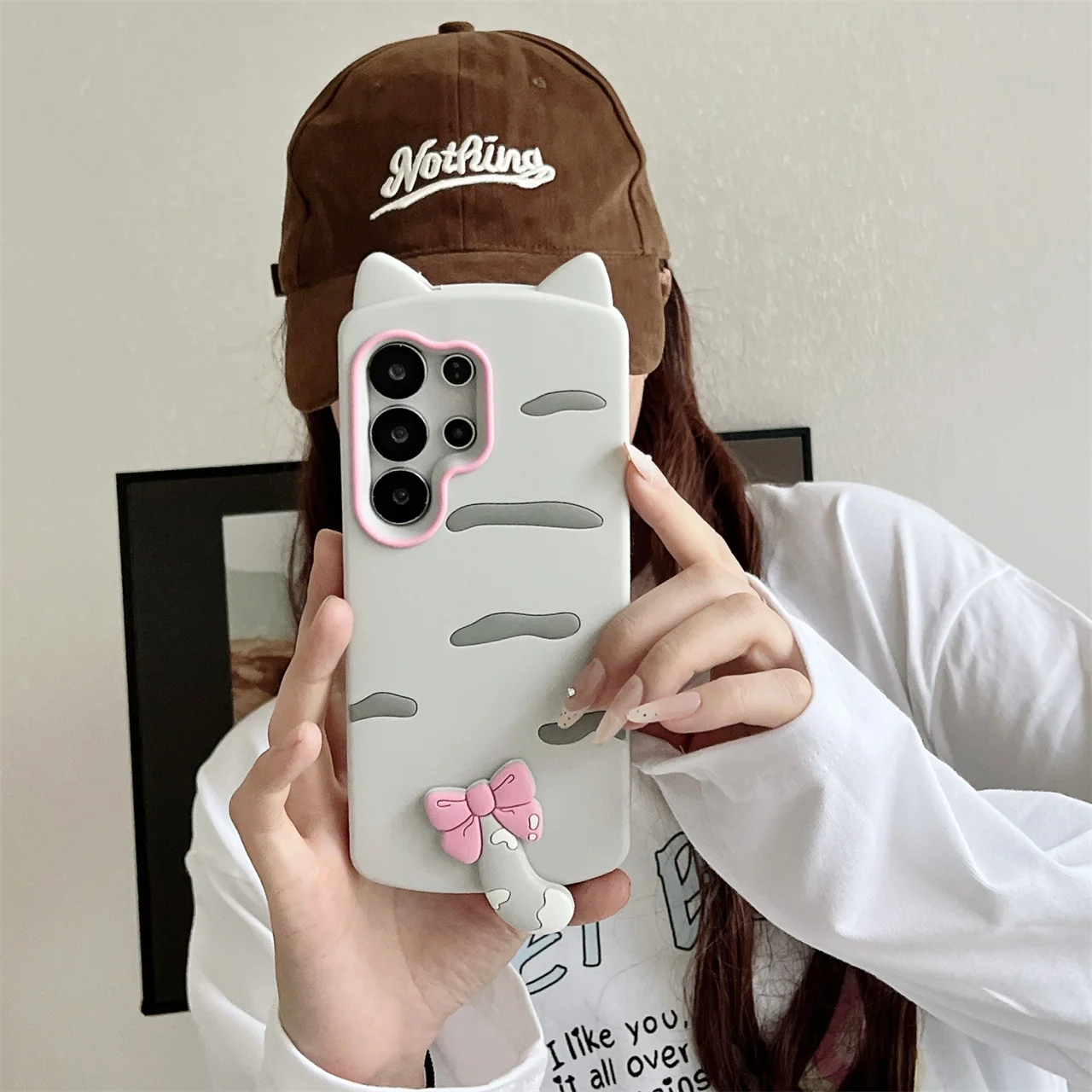 3D Cat Silicone Cartoon Protective Phone Case