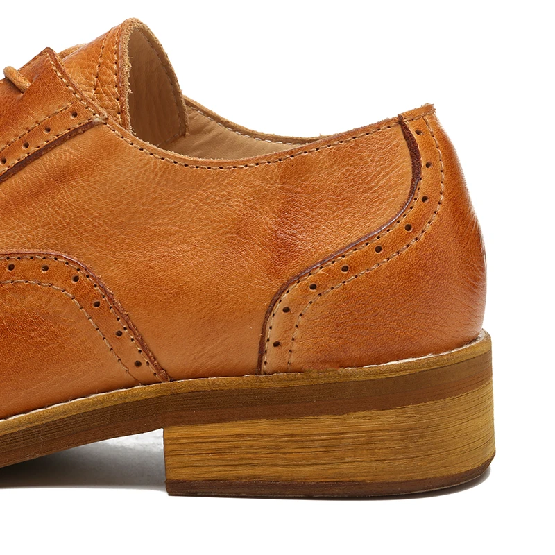 British Derby Shoes Men Calf Leather Unisex Two-part Brogue Shoes Goodyear-welted Women Fomal Business Wedding Male