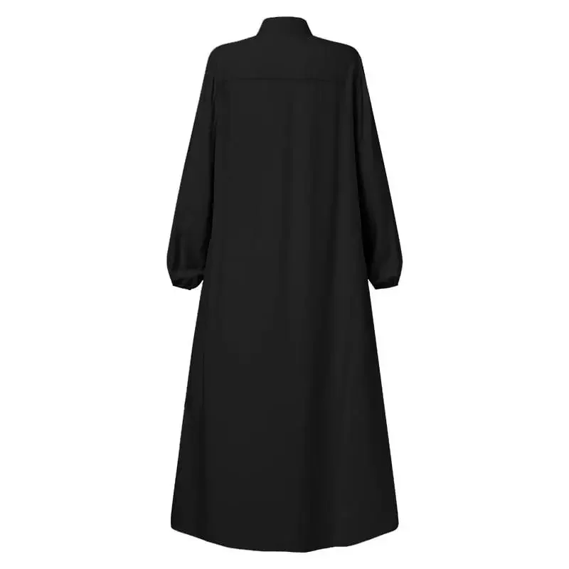 New Muslim women's clothing style Arabic style standing collar loose temperament casual sexy long robe African dress abaya
