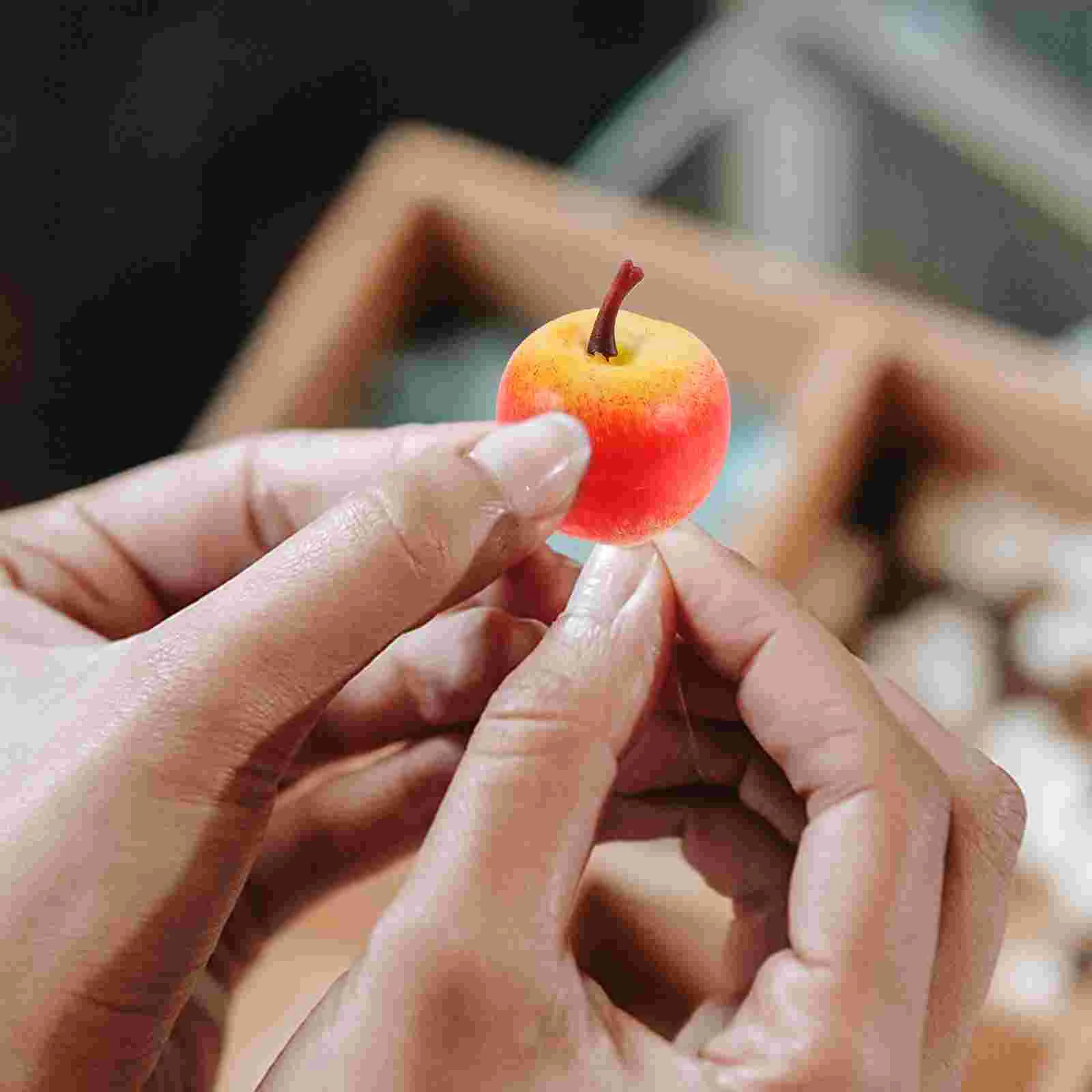 과일 인공 사과 DIY 공급 배경 장식, 사과 모델 소품, 실물 같은 디스플레이, 30 개
