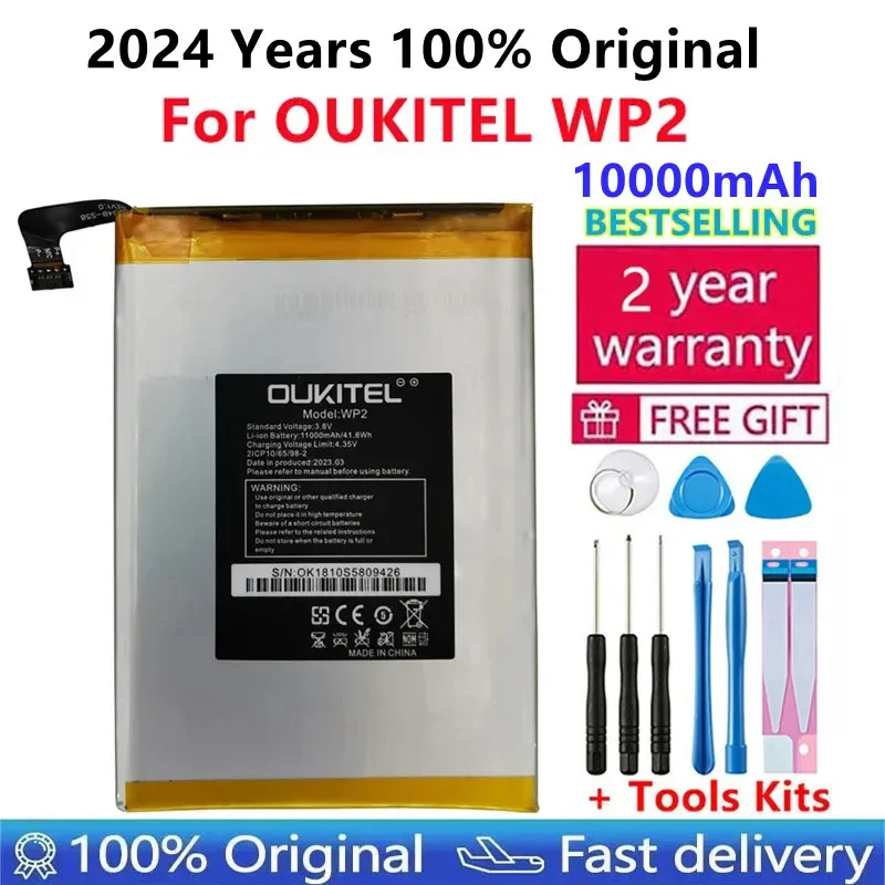 100% Original Battery For OUKITEL WP2 Battery 10000mAh Bateria Batteries+Tools