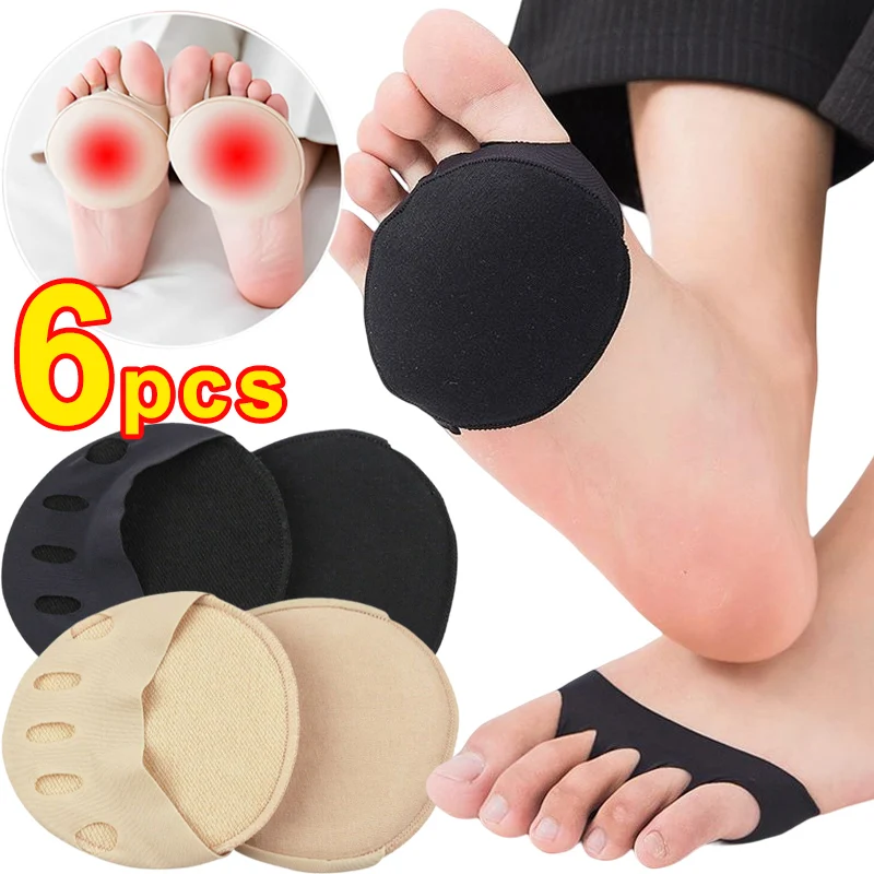 

6Pcs Five Toes Forefoot Pads for Women High Heels Half Insoles Calluses Corns Foot Pain Care Absorbs Shock Socks Toe Pad Inserts