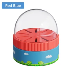 Hagibis Rotating Game Card Case with 10-Slot Storage Holder (Blue Red)