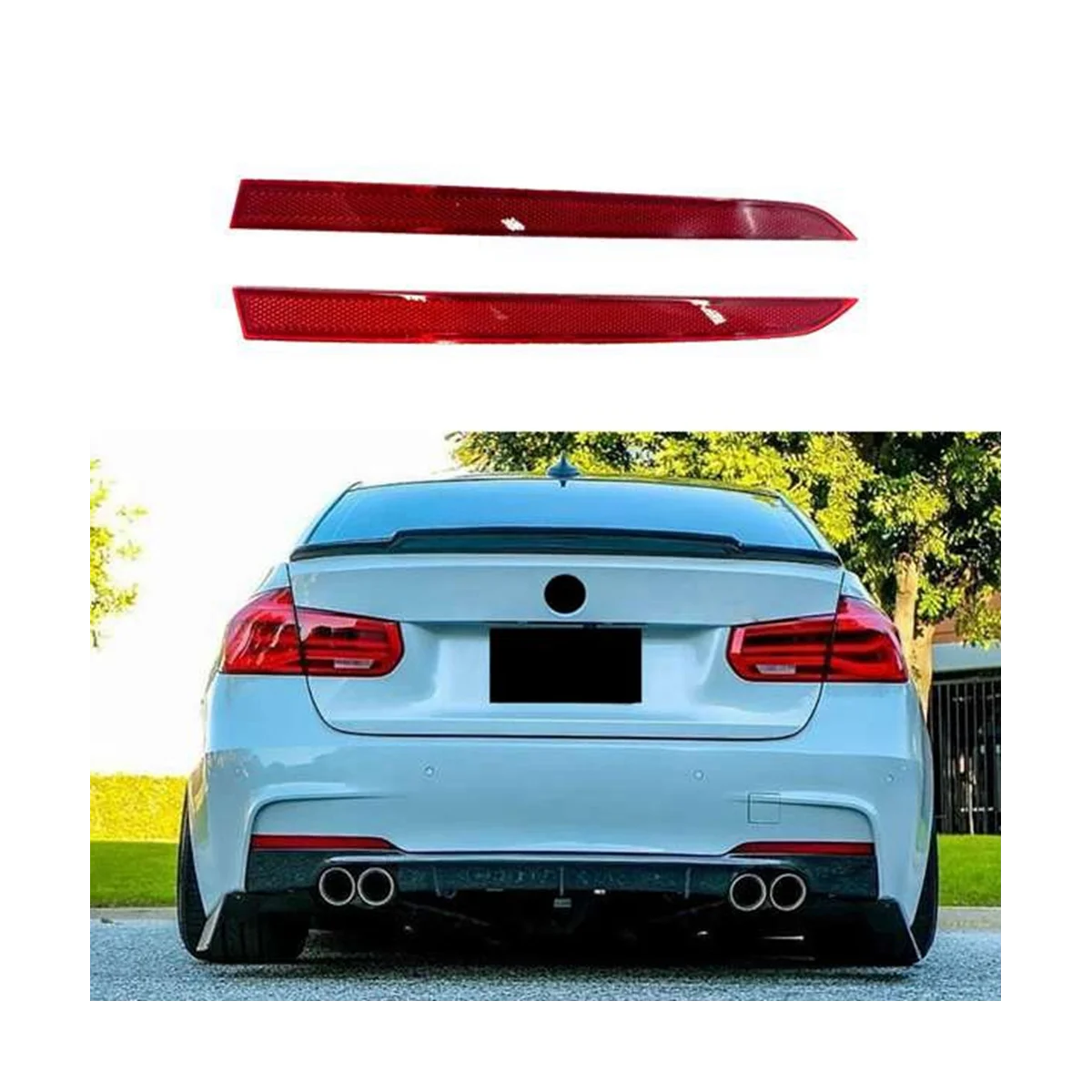 63147847165 63147847166 Rear Bumper Reflector Rear Bumper Brake Reflector Strip Warning Lights Car for BMW F30 F31