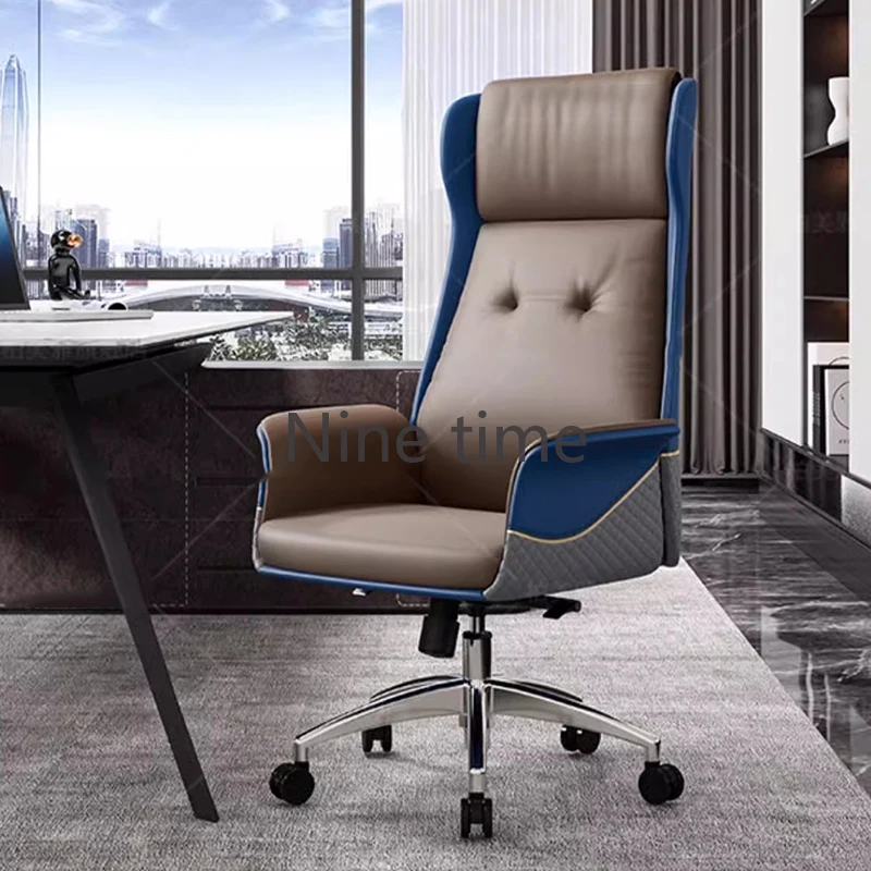 Mobile Executive Office Chairs Boss Armchair High Back Clients Computer Chair Leather Cushion Sillas De Espera Library Furniture