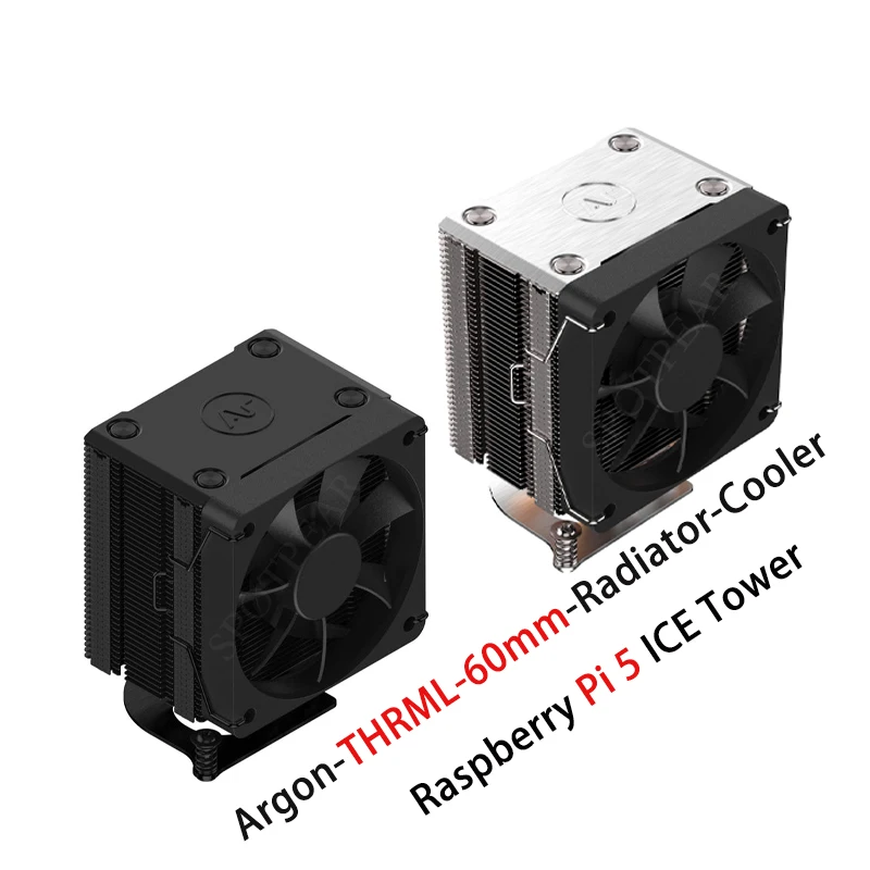 Raspberry Pi 5 ICE Tower Argon THRML 60mm Cooling CPU Copper Pipe Fins