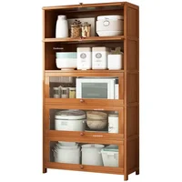 Nordic Solid Wood Kitchen Cabinets Home Living Room Wall Storage Cabinet Simple Multi-layer Kitchen Cabinet Kitchen Furniture 2