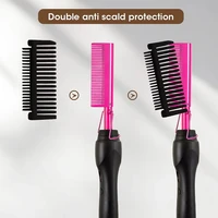 Pink Hot Comb Electric Hot Comb Heating Pressing Hair Straightening Iron for Hair Beard Wigs Wet and Dry Hair Styling Tools 3