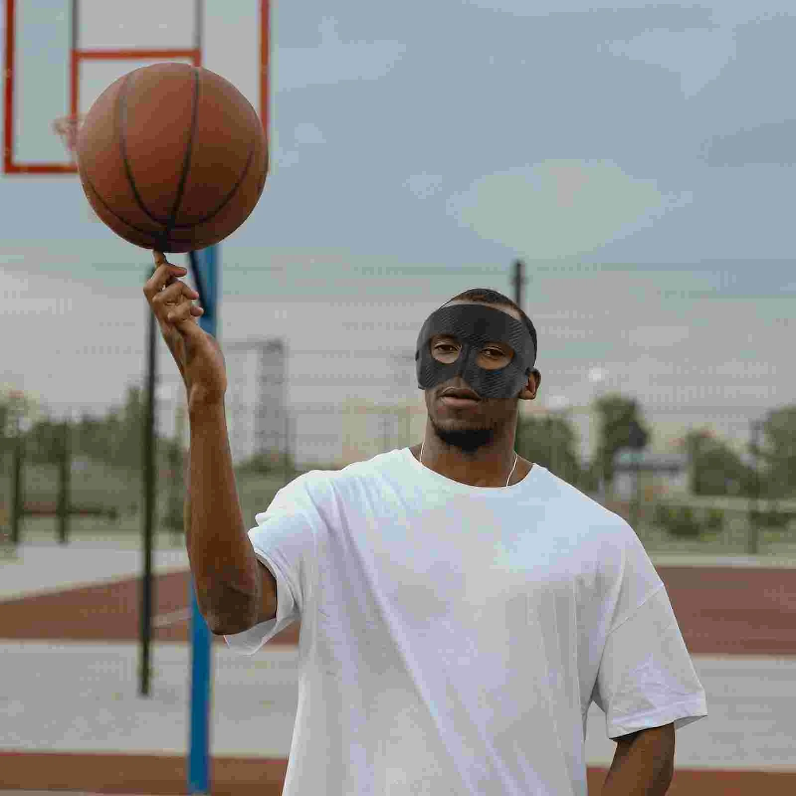 Adult Black Sports Mask For Men Nose And Cheek Protection Face Guard For Basketball And Football Competition Nose Guard