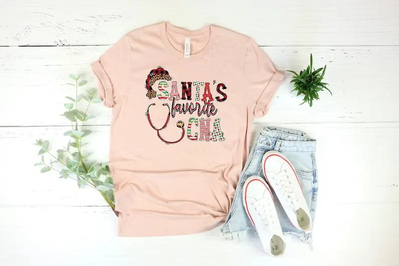 

Santa's Favorite Christmas Shirt, Cute Funny New Year Most Wonderful Time of the Year gift xmas Short Sleeve Top Tees O Neck y2k