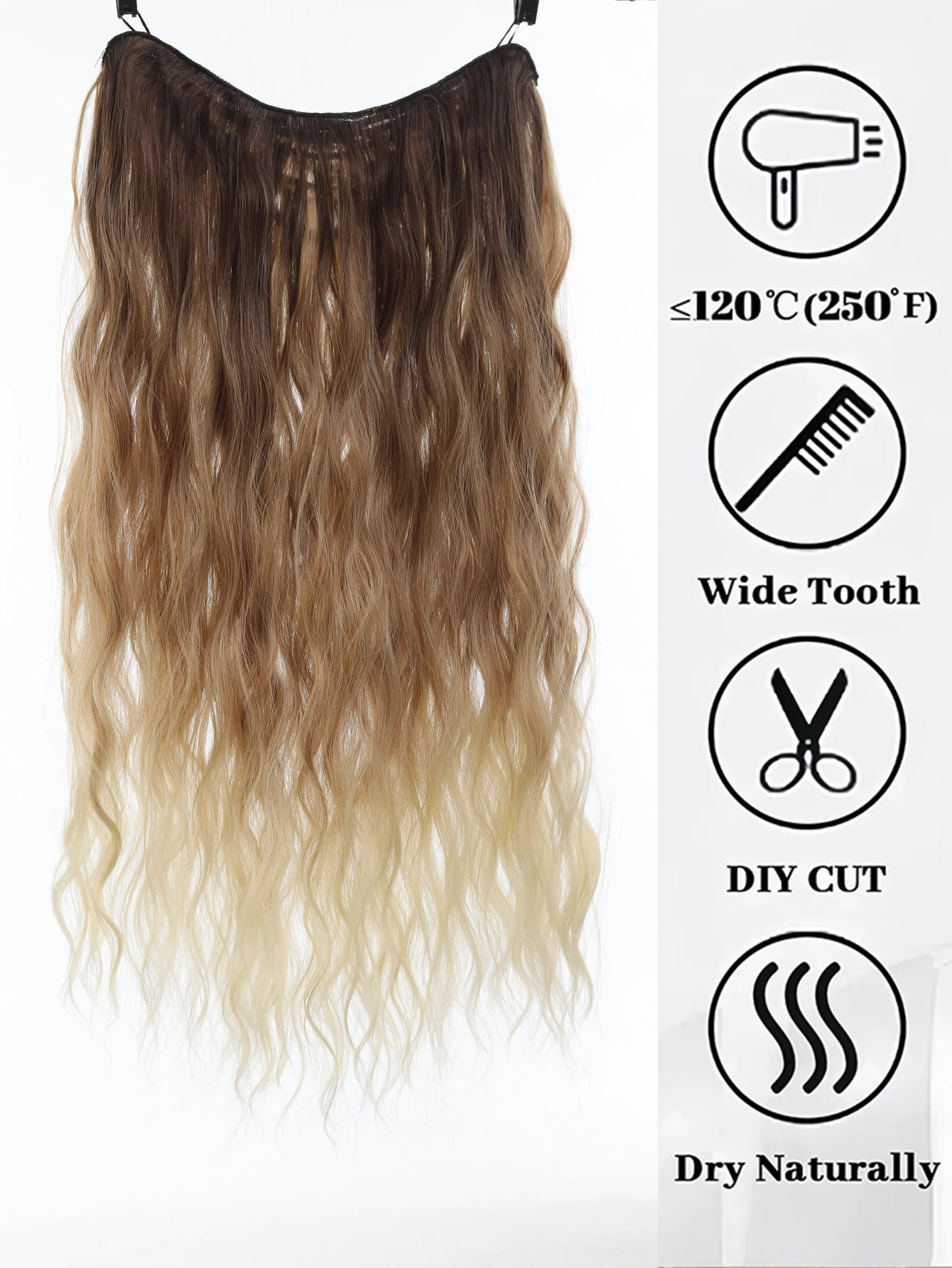 Synthetic Hairpiece Water Wave Clip In Hair Extensions