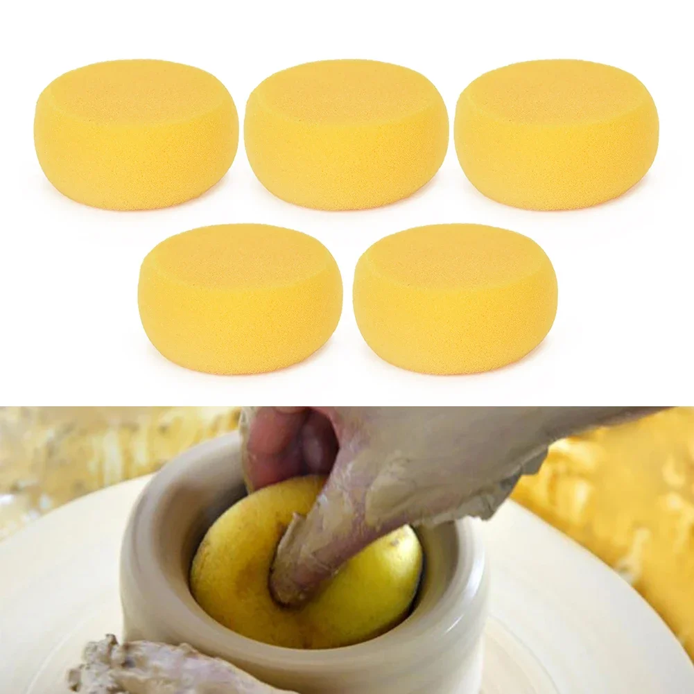5pcs/set Pottery Round Sponge Water Absorbent Sponge Sculpture Ceramics Modeling Moisturizing Tool Cleaning Accessories