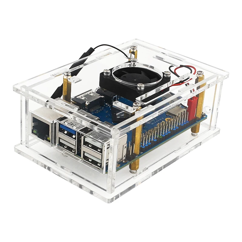 Orange Pi 5 Pro Acrylic Case Transparent Shell Protective Box Optional Cooling F