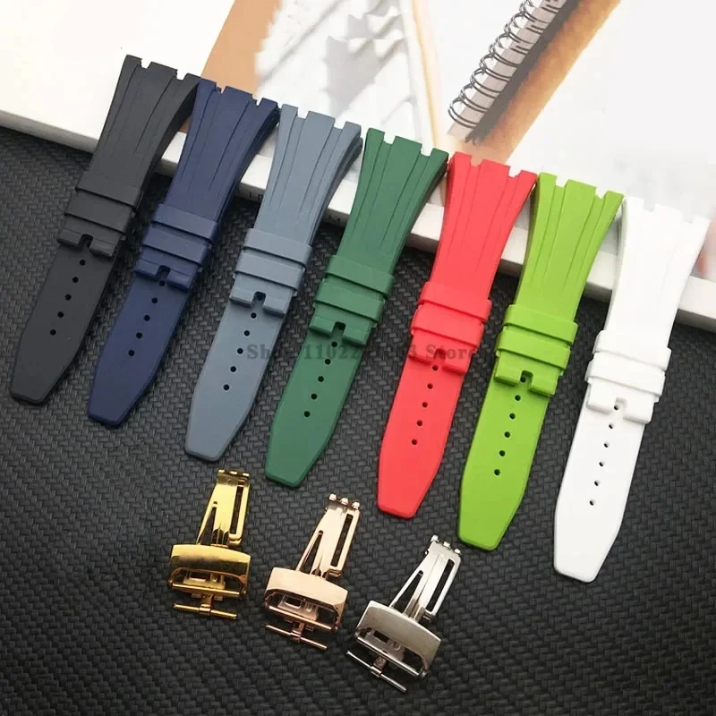 Premium 27mm Waterproof Rubber Watch Strap with Solid Butterfly Buckle