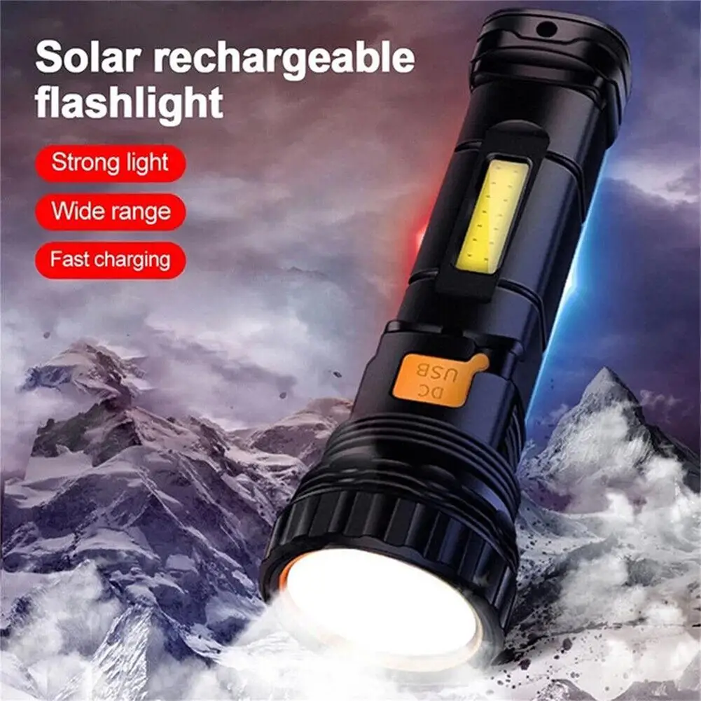 Rechargeable Solar Led Flashlight Solar Light - Led Solar Tactical  Flashlight - Aliexpress