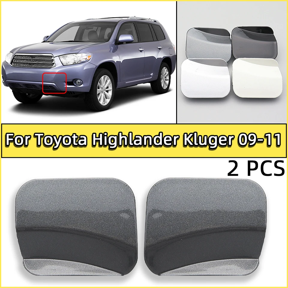 

2Pcs Towing Hook Eye Cover Lid For Toyota Highlander Kluger 2009 2010 2011 Auto Front Bumper Tow Hook Hauling Trailer Cap Trim
