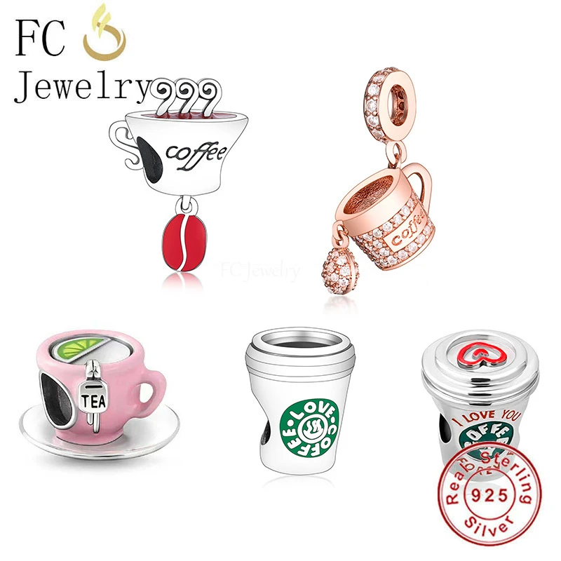 jewellery set FC Jewelry Fit Original Charm Bracelet 925 Sterling Silver Friends Central Peak Coffee Cup Bead For Making Women Berloque 2021 promise rings