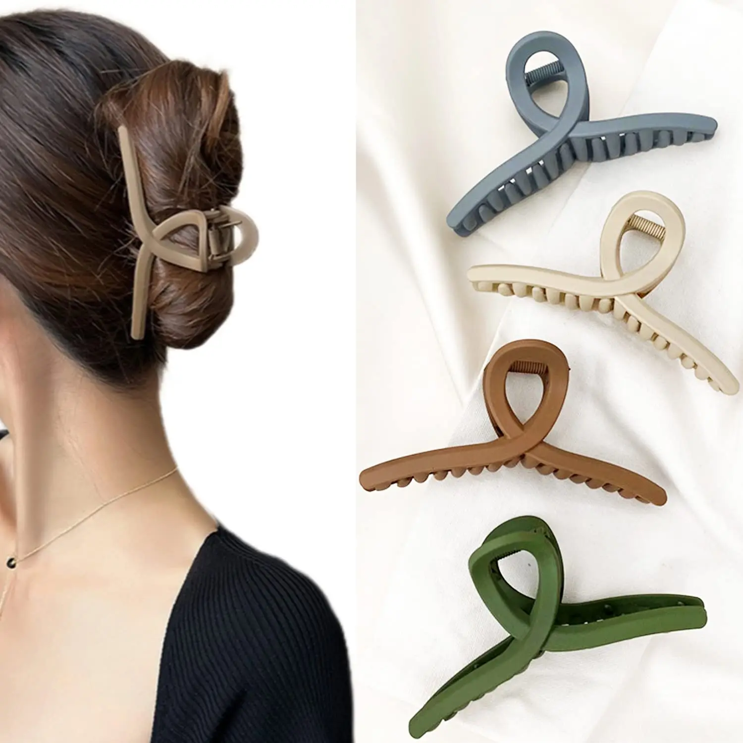 Hair Claw Clips Large No Slip Big Matte 4.3 Inch Jaw Butterfly Clip for Thin Fine Thick Hair Women and Girls насадка на страпон doc johnson thin dong ultraskyn 7 inch телесная