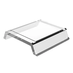 Sleek Black Acrylic Desktop Speaker Stand for Enhanced Audio Experience (Transparent)