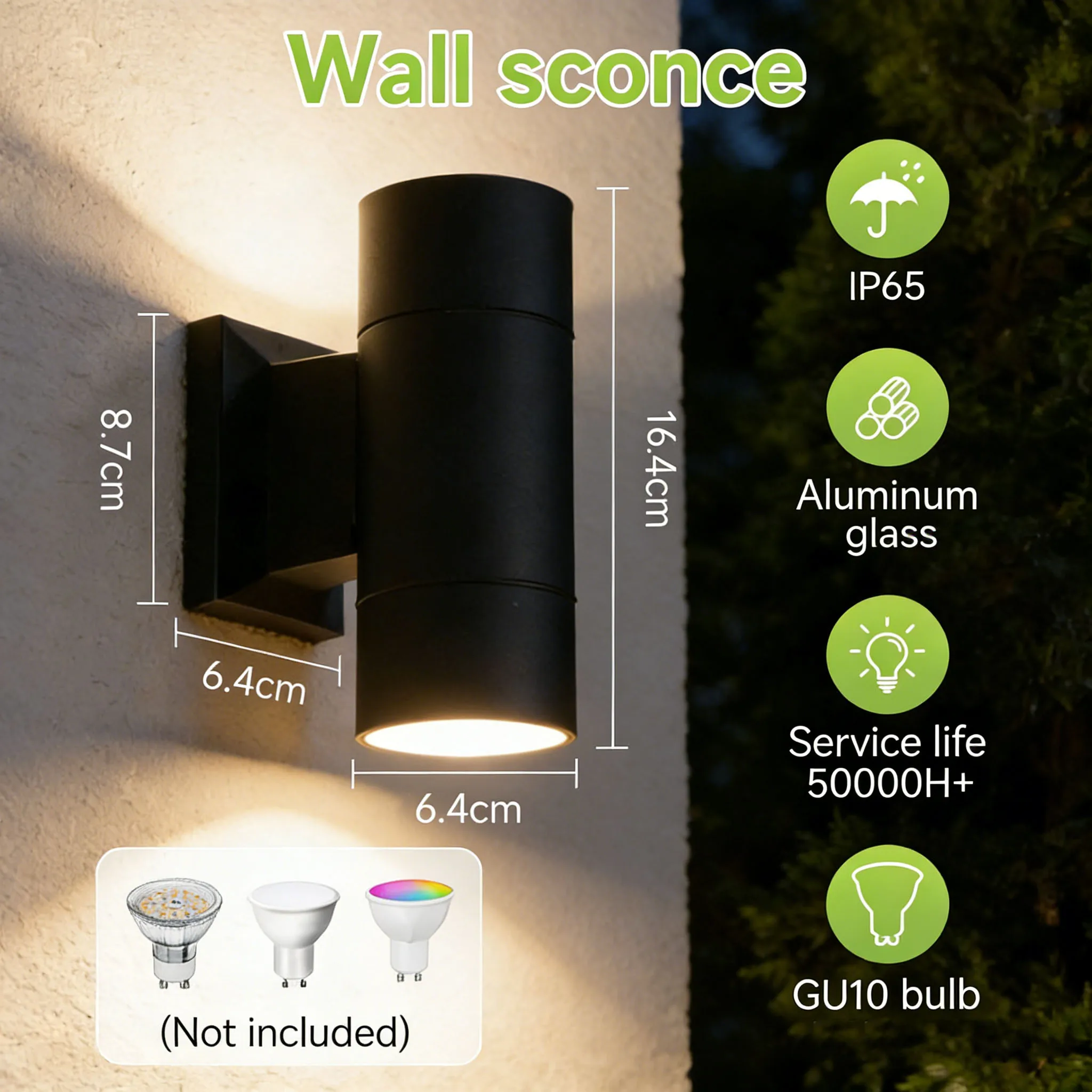 Sleek Waterproof Outdoor LED Wall Light for Garden and Porch Decor