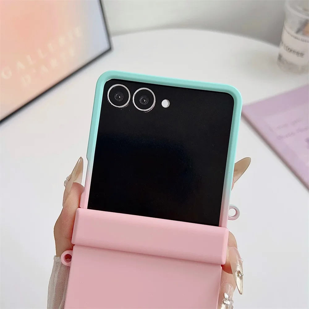 Elegant Gradient Double Color Hard Hinge Protective Phone Case